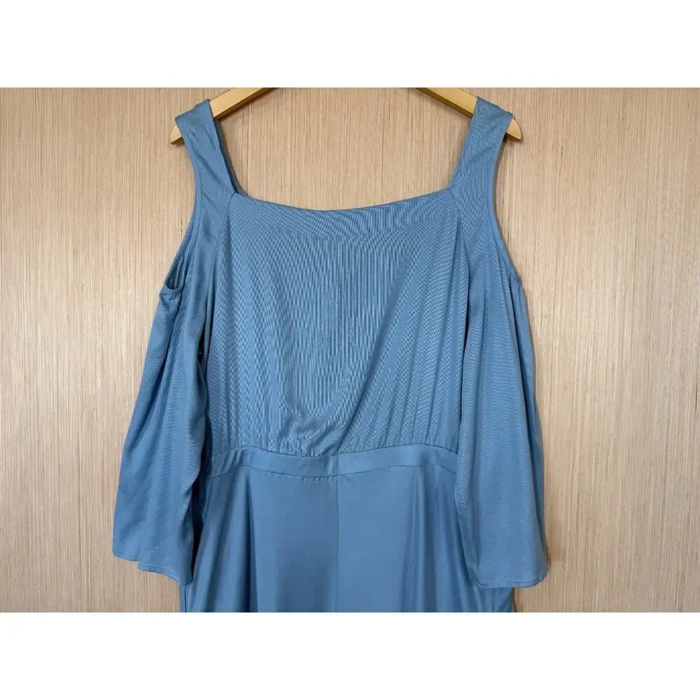 NWOT Soft Surroundings Tencel High Low Maxi Dress Size XL Button Front Pockets - Picture 6 of 12